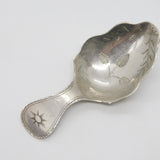 Georgian Dutch Sterling Silver Bright Cut Tea Caddy Spoon 1807 Antique Wegman