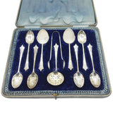 Victorian Boxed Sterling Silver Mixed Tea Cutlery Set Antique 1887 London