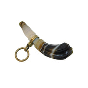 Victorian 9ct Gold Small Carved Banded Agate Pipe Charm Pendant Antique