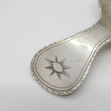 Georgian Dutch Sterling Silver Bright Cut Tea Caddy Spoon 1807 Antique Wegman