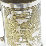 WWII Silver Plated Pint Tankard Detailing the Allied North Africa Campaign c1944