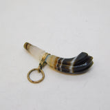 Victorian 9ct Gold Small Carved Banded Agate Pipe Charm Pendant Antique