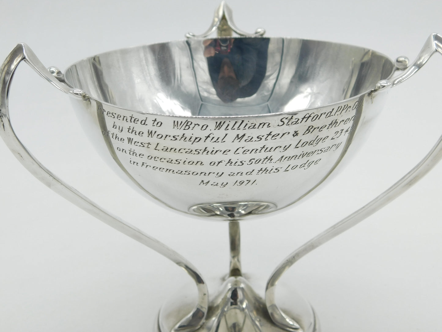 Art Nouveau Sterling Silver Tyg Presentation Trophy Cup 1908 Antique Birmingham