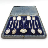 Victorian Boxed Sterling Silver Mixed Tea Cutlery Set Antique 1887 London