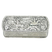 19th Century Chinese Export Sterling Silver Chinoiserie Snuff Box Antique c1830s