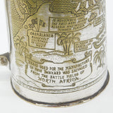 WWII Silver Plated Pint Tankard Detailing the Allied North Africa Campaign c1944