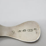 Georgian Dutch Sterling Silver Bright Cut Tea Caddy Spoon 1807 Antique Wegman