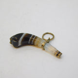 Victorian 9ct Gold Small Carved Banded Agate Pipe Charm Pendant Antique