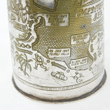 WWII Silver Plated Pint Tankard Detailing the Allied North Africa Campaign c1944