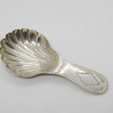 Georgian Dutch Sterling Silver Bright Cut Scallop Tea Caddy Spoon 1836 Antique