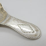 Georgian Dutch Sterling Silver Bright Cut Scallop Tea Caddy Spoon 1836 Antique