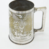 WWII Silver Plated Pint Tankard Detailing the Allied North Africa Campaign c1944