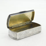 19th Century Chinese Export Sterling Silver Chinoiserie Snuff Box Antique c1830s