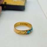 Victorian 18ct Gold & Five-Stone Turquoise Band Ring Antique 1891 Birmingham
