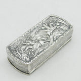 19th Century Chinese Export Sterling Silver Chinoiserie Snuff Box Antique c1830s