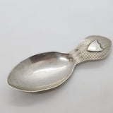 Victorian Dutch Sterling Silver Shield Cartocuhe Tea Caddy Spoon Antique c1840