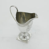 George III Sterling Silver Floral Pattern Pedestal Cream Jug Antique 1791 London