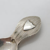 Victorian Dutch Sterling Silver Shield Cartocuhe Tea Caddy Spoon Antique c1840