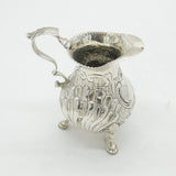George II Sterling Silver Floral Fluted Cream Jug Antique 1759 London