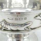 A.E Jones Sterling Silver Fox & Duck Pattern Bowl Antique 1929 Arts & Crafts