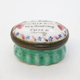 18th Century Bilston Enamel 'A Mothers Gift to a Deserving Child' Patch Box