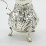 George II Sterling Silver Floral Fluted Cream Jug Antique 1759 London