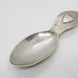 Victorian Dutch Sterling Silver Shield Cartocuhe Tea Caddy Spoon Antique c1840