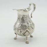 George II Sterling Silver Floral Fluted Cream Jug Antique 1759 London