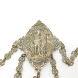 Regency French Gilt Metal Large Sewing Chatelaine with Tools Antique c1830
