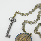 Regency French Gilt Metal Large Sewing Chatelaine with Tools Antique c1830