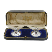 Edwardian Boxed Sterling Silver Mother of Pearl Winged Mascot Cutlery Rests