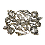 George III Sterling Silver Old-Cut Diamond Set Floral Brooch Antique c1780