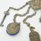 Regency French Gilt Metal Large Sewing Chatelaine with Tools Antique c1830