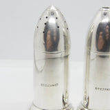 WW1-era Pair of Novelty Sterling Silver Shell Form Salt & Pepper Shakers Antique 1919