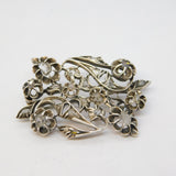 George III Sterling Silver Old-Cut Diamond Set Floral Brooch Antique c1780