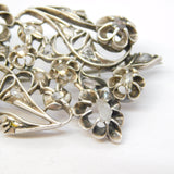 George III Sterling Silver Old-Cut Diamond Set Floral Brooch Antique c1780