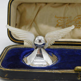 Edwardian Boxed Sterling Silver Mother of Pearl Winged Mascot Cutlery Rests