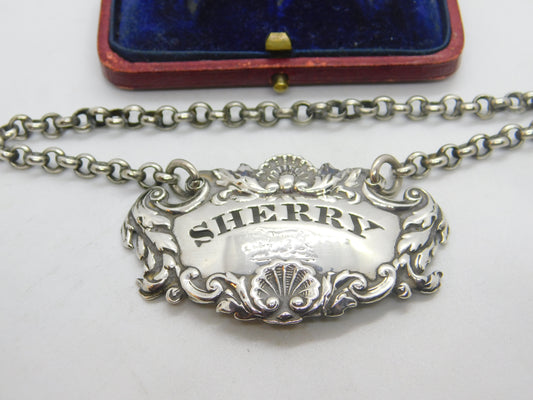 Early Victorian Sterling Silver Sherry Decanter Label 1843 London Antique