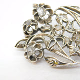 George III Sterling Silver Old-Cut Diamond Set Floral Brooch Antique c1780