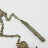 Regency French Gilt Metal Large Sewing Chatelaine with Tools Antique c1830