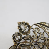 George III Sterling Silver Old-Cut Diamond Set Floral Brooch Antique c1780