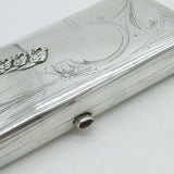 Victorian Russian Large Silver .875 Ladies Purse Elephant Pattern c1890 Antique