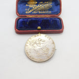 King George III Sterling Silver Crown Coin Brooch Antique 1820 Early
