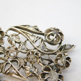 George III Sterling Silver Old-Cut Diamond Set Floral Brooch Antique c1780