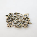 George III Sterling Silver Old-Cut Diamond Set Floral Brooch Antique c1780
