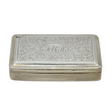 William IV Sterling Silver Floral Pattern Snuff Box Antique 1835 Birmingham