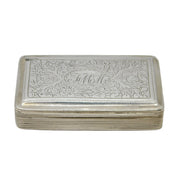 William IV Sterling Silver Floral Pattern Snuff Box Antique 1835 Birmingham