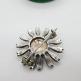 Victorian Sterling Silver & Sparkling Paste Set Floral Brooch Antique c1880