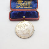 King George III Sterling Silver Crown Coin Brooch Antique 1820 Early