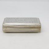 William IV Sterling Silver Floral Pattern Snuff Box Antique 1835 Birmingham